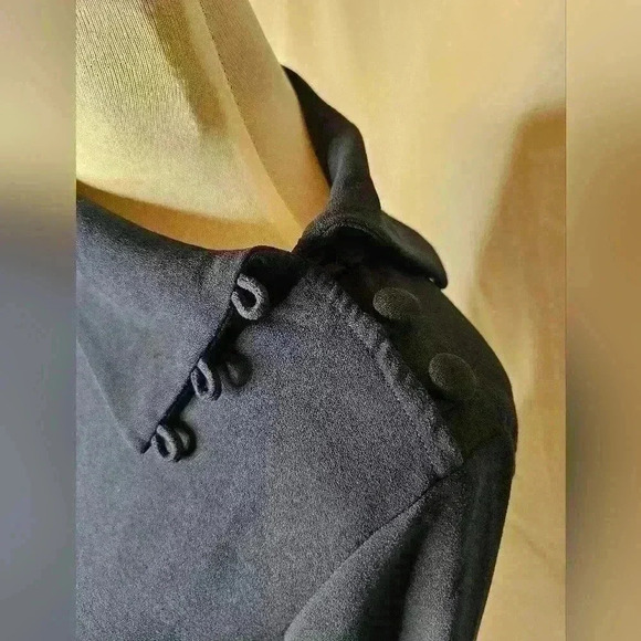 Vince camuto size 4 long sleeve mock neck navy dress - Picture 4 of 5